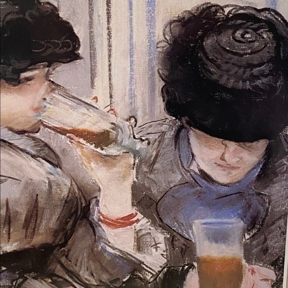EDOURD MENET PRINT  "TWO WOMEN DRINKING BEER "